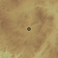 Shaded relief of the 59 km around Colonia Cruz Roja, drawn from the GMTED2010 grid