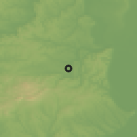 Shaded relief of the 51 km around Bonyhád, drawn from the GMTED2010 grid