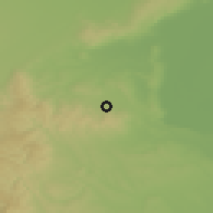 Shaded relief of the 50 km around Ágfalva, drawn from the GMTED2010 grid