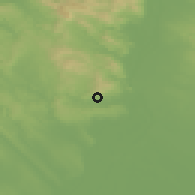 Shaded relief of the 51 km around Budaörs, drawn from the GMTED2010 grid