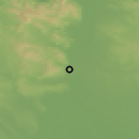 Shaded relief of the 51 km around Budapest, drawn from the GMTED2010 grid