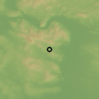 Shaded relief of the 51 km around Csobánka, drawn from the GMTED2010 grid