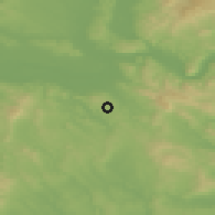 Shaded relief of the 50 km around Csolnok, drawn from the GMTED2010 grid