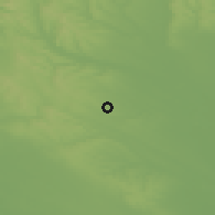Shaded relief of the 51 km around Dány, drawn from the GMTED2010 grid