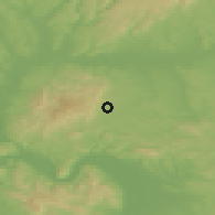 Shaded relief of the 50 km around Diósjenő, drawn from the GMTED2010 grid