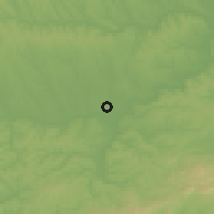 Shaded relief of the 51 km around Dombóvár, drawn from the GMTED2010 grid