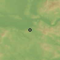 Shaded relief of the 50 km around Dorog, drawn from the GMTED2010 grid