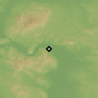 Shaded relief of the 50 km around Dunabogdány, drawn from the GMTED2010 grid