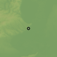 Shaded relief of the 51 km around Dunaszekcső, drawn from the GMTED2010 grid