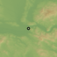 Shaded relief of the 50 km around Esztergom, drawn from the GMTED2010 grid
