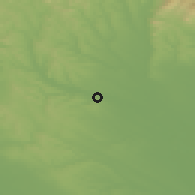 Shaded relief of the 51 km around Galgahéviz, drawn from the GMTED2010 grid
