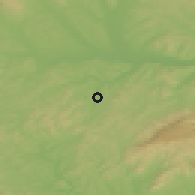 Shaded relief of the 50 km around Arló, drawn from the GMTED2010 grid