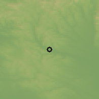 Shaded relief of the 51 km around Iklad, drawn from the GMTED2010 grid