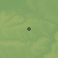 Shaded relief of the 51 km around Iregszemcse, drawn from the GMTED2010 grid