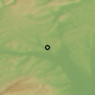 Shaded relief of the 50 km around Izsófalva, drawn from the GMTED2010 grid
