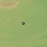 Shaded relief of the 51 km around Ják, drawn from the GMTED2010 grid