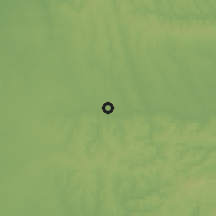 Shaded relief of the 51 km around Kaposvár, drawn from the GMTED2010 grid