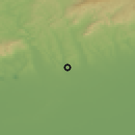 Shaded relief of the 50 km around Kerecsend, drawn from the GMTED2010 grid