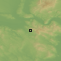 Shaded relief of the 50 km around Kesztölc, drawn from the GMTED2010 grid
