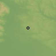 Shaded relief of the 51 km around Kistarcsa, drawn from the GMTED2010 grid