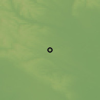 Shaded relief of the 51 km around Kóka, drawn from the GMTED2010 grid