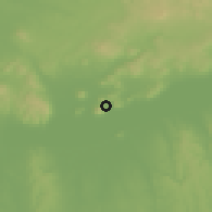 Shaded relief of the 51 km around Badacsonytomaj, drawn from the GMTED2010 grid