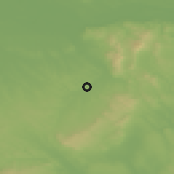 Shaded relief of the 51 km around Környe, drawn from the GMTED2010 grid