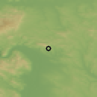 Shaded relief of the 50 km around Kosd, drawn from the GMTED2010 grid