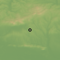 Shaded relief of the 51 km around Kozármisleny, drawn from the GMTED2010 grid
