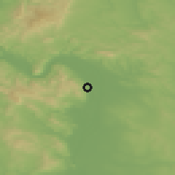 Shaded relief of the 50 km around Leányfalu, drawn from the GMTED2010 grid