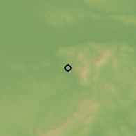 Shaded relief of the 51 km around Baj, drawn from the GMTED2010 grid
