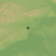 Shaded relief of the 51 km around Litér, drawn from the GMTED2010 grid