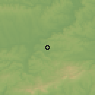 Shaded relief of the 51 km around Mágocs, drawn from the GMTED2010 grid