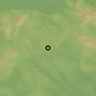 Shaded relief of the 51 km around Mány, drawn from the GMTED2010 grid