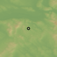 Shaded relief of the 51 km around Bajna, drawn from the GMTED2010 grid