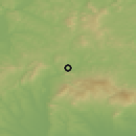 Shaded relief of the 50 km around Mátraverebély, drawn from the GMTED2010 grid