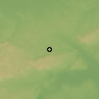 Shaded relief of the 51 km around Bakonycsernye, drawn from the GMTED2010 grid