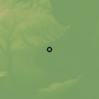 Shaded relief of the 51 km around Mohács, drawn from the GMTED2010 grid
