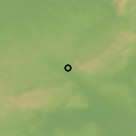 Shaded relief of the 51 km around Mór, drawn from the GMTED2010 grid