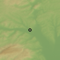 Shaded relief of the 50 km around Múcsony, drawn from the GMTED2010 grid