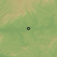 Shaded relief of the 50 km around Balassagyarmat, drawn from the GMTED2010 grid