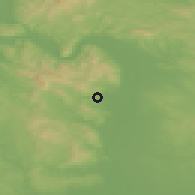 Shaded relief of the 51 km around Nagykovácsi, drawn from the GMTED2010 grid