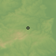 Shaded relief of the 51 km around Nagymányok, drawn from the GMTED2010 grid