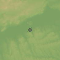 Shaded relief of the 51 km around Balatonföldvár, drawn from the GMTED2010 grid