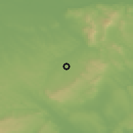 Shaded relief of the 51 km around Oroszlány, drawn from the GMTED2010 grid