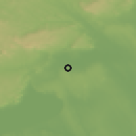 Shaded relief of the 51 km around Ősi, drawn from the GMTED2010 grid
