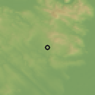 Shaded relief of the 51 km around Páty, drawn from the GMTED2010 grid