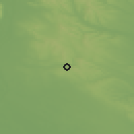 Shaded relief of the 51 km around Pécel, drawn from the GMTED2010 grid