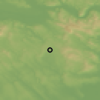 Shaded relief of the 51 km around Perbál, drawn from the GMTED2010 grid