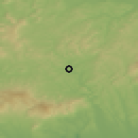 Shaded relief of the 50 km around Pétervására, drawn from the GMTED2010 grid